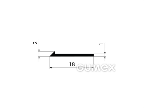 Gumový profil tvaru "I", 18x2/1mm, 2-prúd, 70°ShA, NBR, -40°C/+70°C, čierny